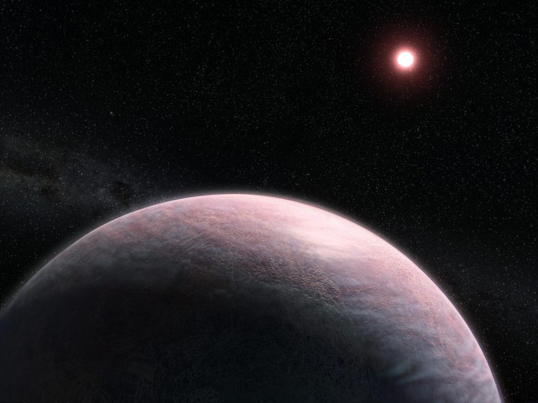 Exoplaneta Rocky orbitando uma estrela anã vermelha