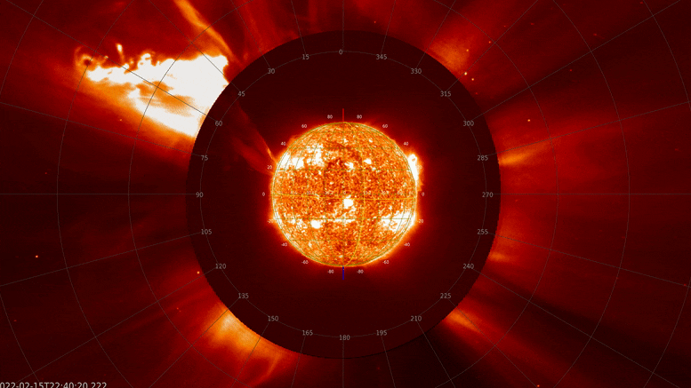 SOHO órbita solar gigante erupção solar