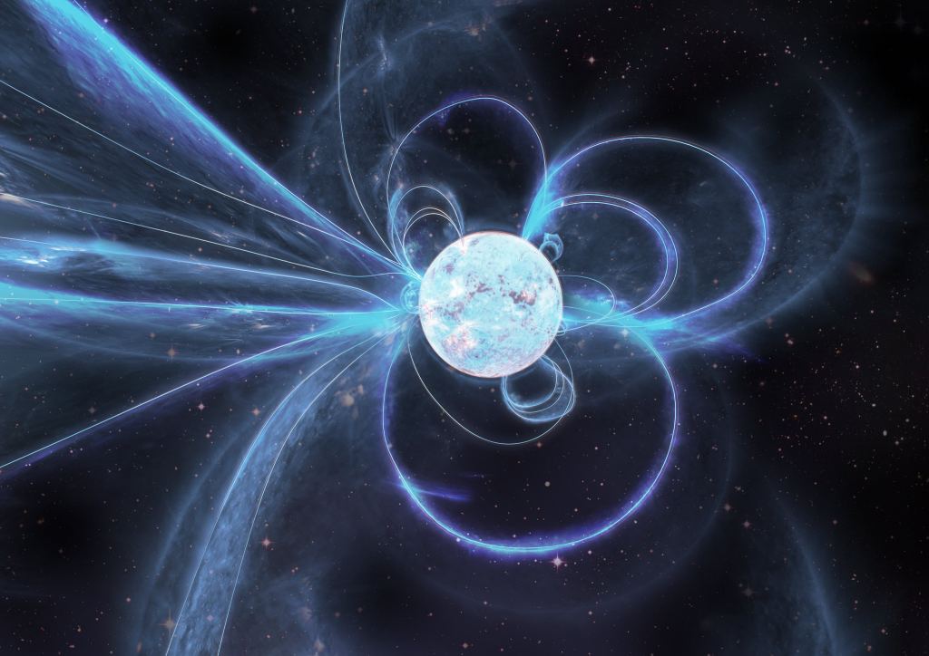 um magnetar;  Ele anunciou o nascimento de uma explosão de raios gama