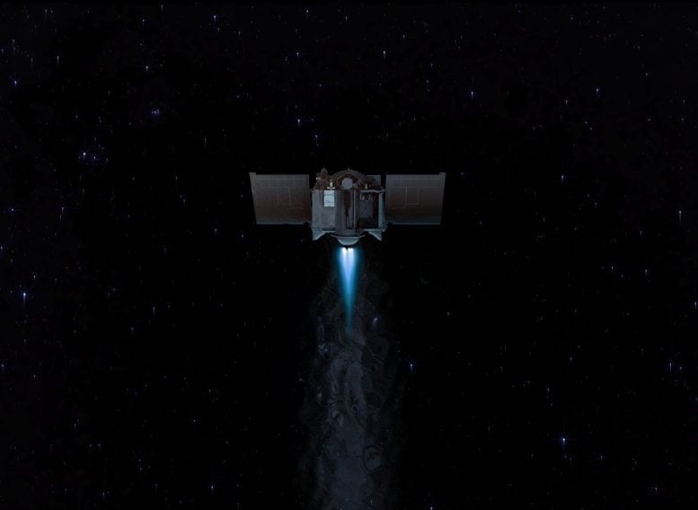 A espaçonave OSIRIS-REx parte do asteroide Bennu