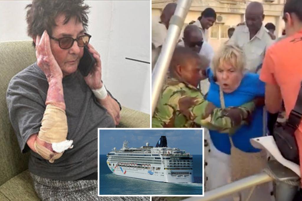 Seis passageiros de um navio de cruzeiro americano e dois australianos estão presos numa ilha africana depois de a empresa de cruzeiros norueguesa se ter recusado a deixá-los embarcar no navio.